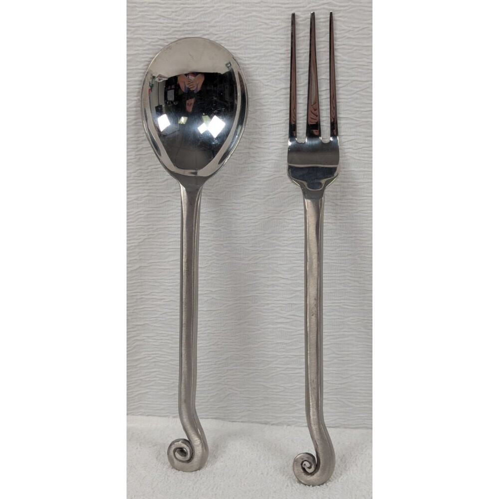 Pier 1 Imports - LILY - Dinner Fork  & Spoon - Swirl Scroll Stainless